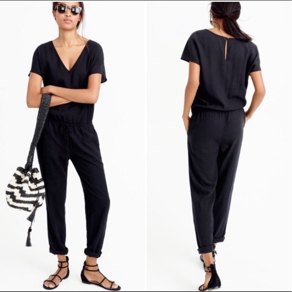 J. Crew Black‎ Linen Pants Suit Romper XXXS